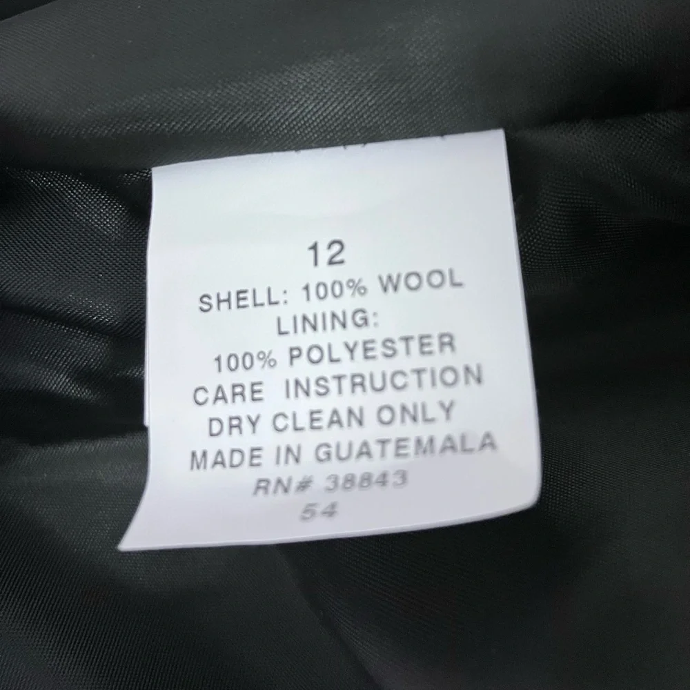 Wool Pea Coat, Women’s Size 12, Black, Double Breasted, Mackintosh